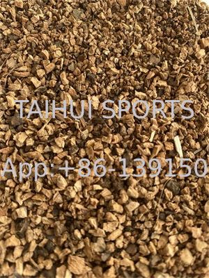 UV-resistente organische Rasenfülle 0,5-2 mm Korkenfülle Granulate für eine einfache Installation auf Sportfeldern