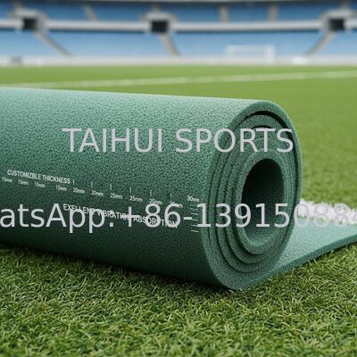 FIFA-zertifizierte Schockpolster-Unterlage mit Rautenlochdesign für Kunstrasen-Sportfelder mit individueller Länge