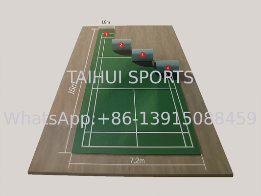 Moderne, umweltfreundliche 3,5 mm-8 mm langlebige Sportböden Holzkorn für Basketball/Volleyball/Tischtennis/Badminton/Pickleball