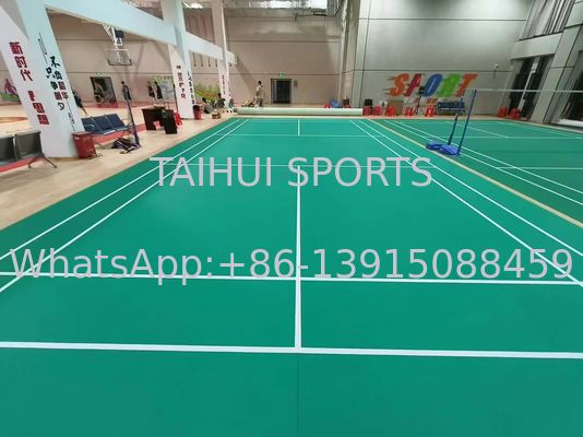 PVC-Sportfußboden für Innenräume, rutschfeste, schlagdämpfende, wasserdichte, Vinyl-Sportboden für Volleyball, Badminton, Basketball